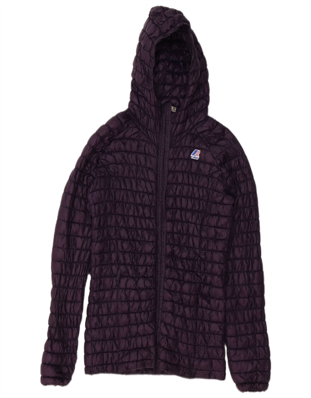 K-WAY Chaqueta acolchada con capucha para mujer US 9 Mediana Púrpura Poliéster