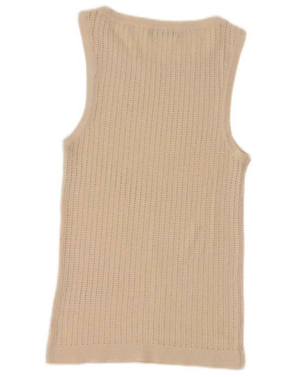Zara Mujer Chaleco Tank Top Reino Unido 8 Pequeño Beige