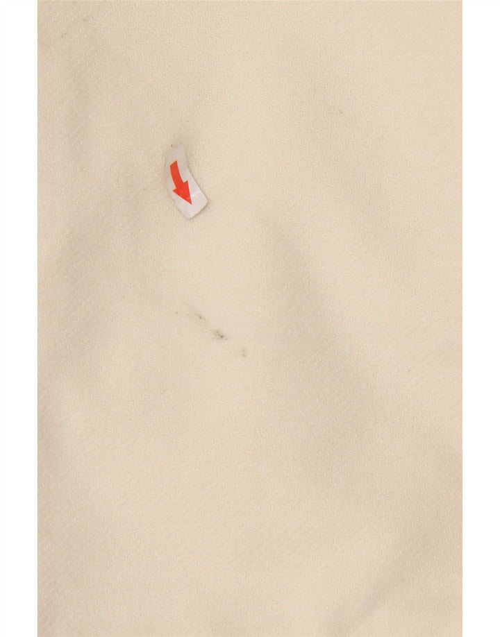 Zara Mujer Abrigo UK 46 Grande Poliéster Blanco