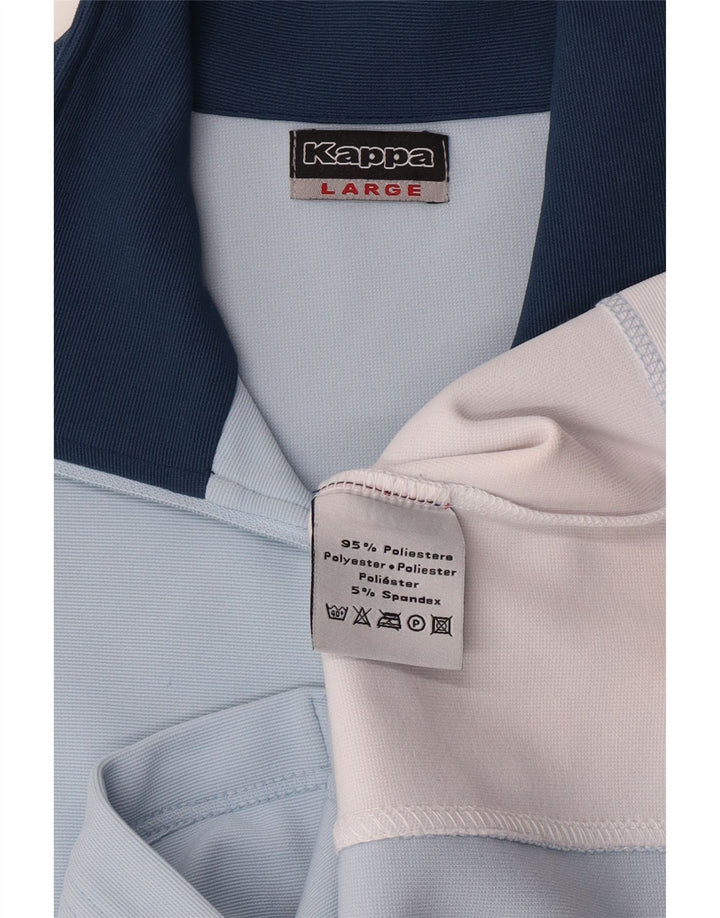 Kappa Mujer Chándal Top Chaqueta UK 40 Grande Azul Colorblock Poliéster
