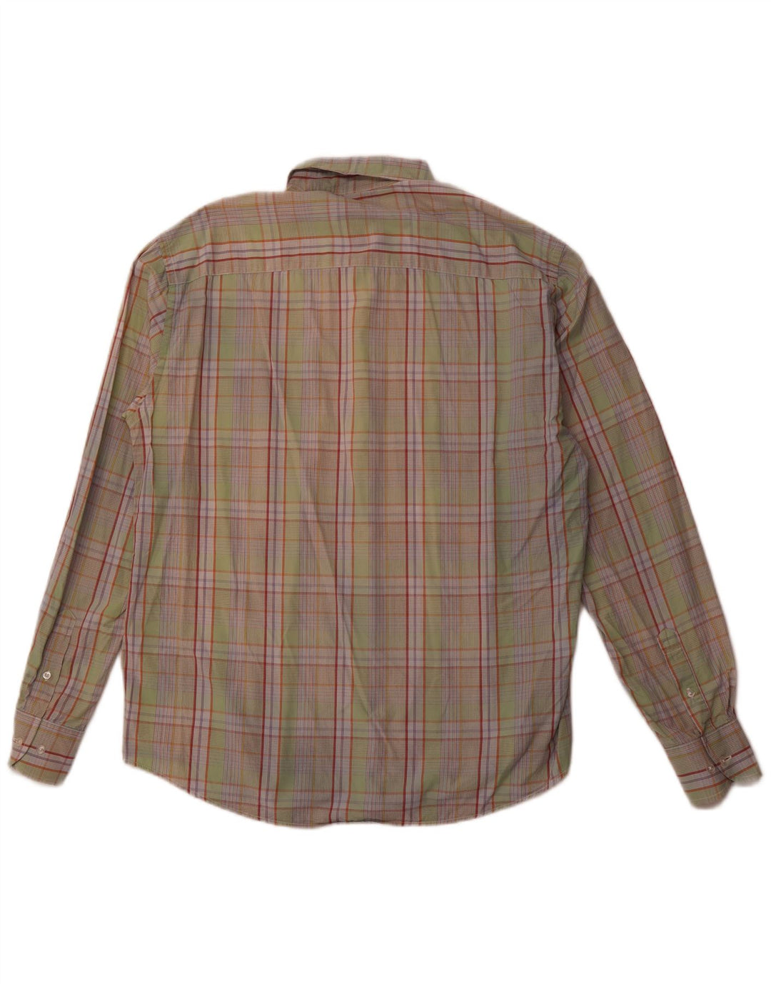 SERGIO TACCHINI Camisa Hombre Grande Cuadros Verde Algodón