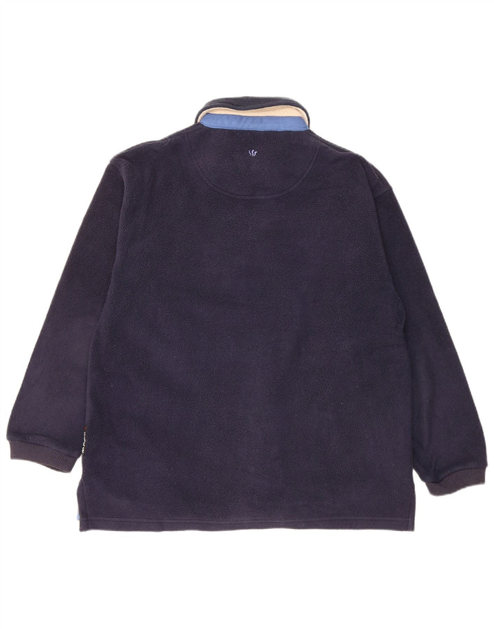 FAT FACE Jersey Polartec de Corte Suelto con Cuello Polo para Hombre XS Azul Marino