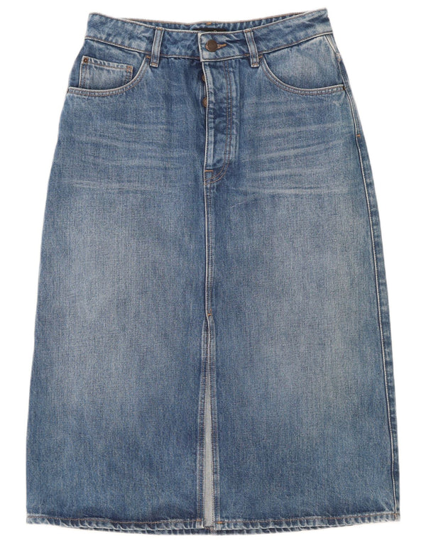 Massimo Dutti Falda Vaquera De Cintura Alta Mujer EU 40 Medium W30 Azul Algodón