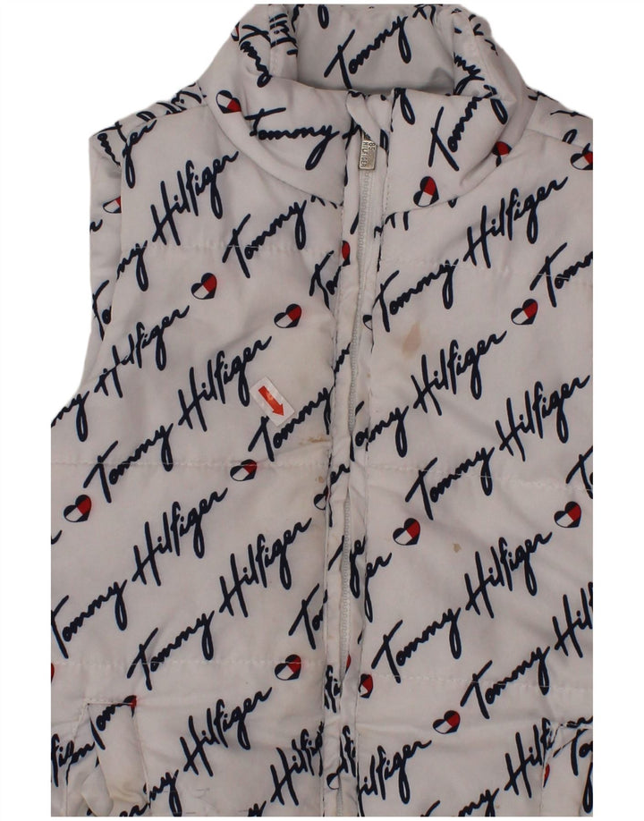 TOMMY HILFIGER Chaleco acolchado con gráfico para niña 3-4 años Poliéster blanco