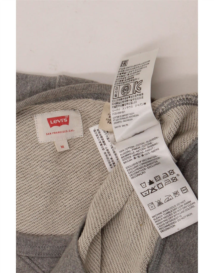Levi's Hombre Sudadera Gráfica Jumper De Algodón Moteado Gris Medio