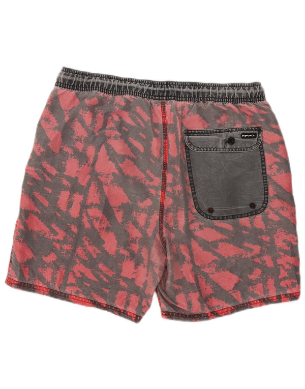 Rip Curl Mens Abstract Pattern Swimming Shorts Medium Red Polyester