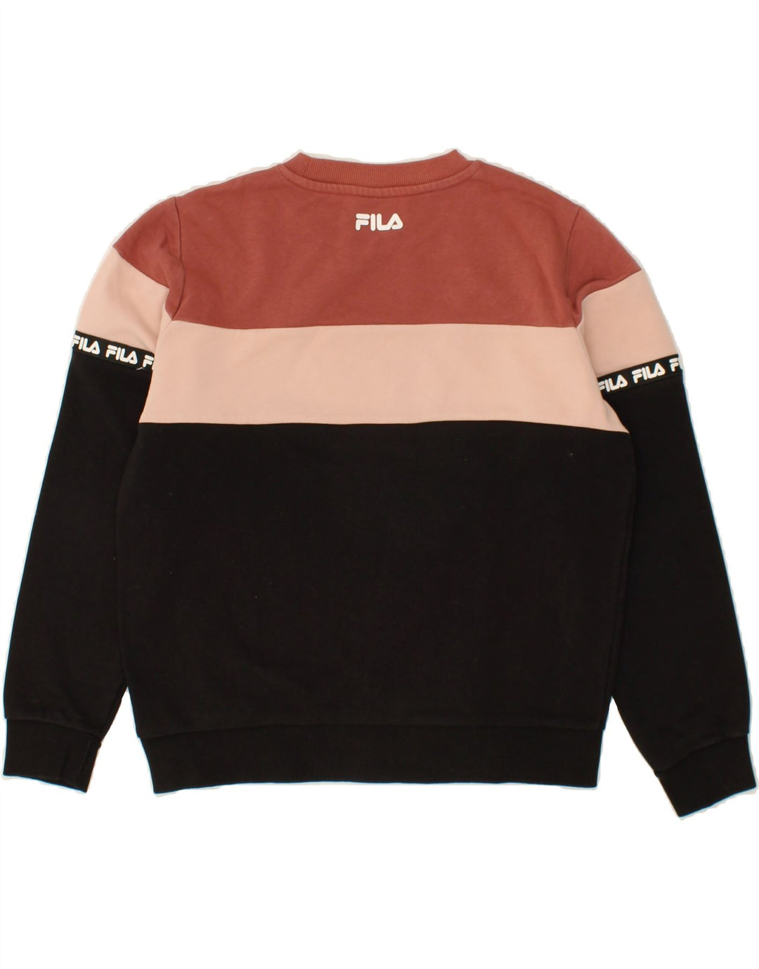 FILA Womens Graphic Sweatshirt Jumper UK 14 Medium Multicoloured Vintage Fila and Second-Hand Fila from Messina Hembry 