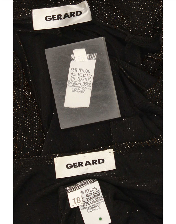 Vintage Mujer 2 Piezas Set UK 18 XL Nylon Negro