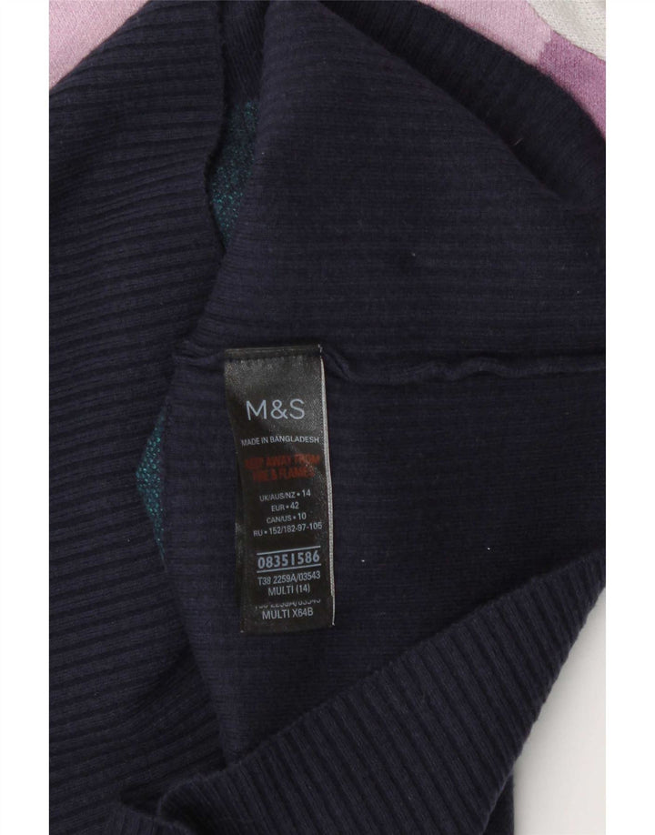 Marks & Spencer Jersey con cuello alto para mujer, talla 40, talla grande, multicolor