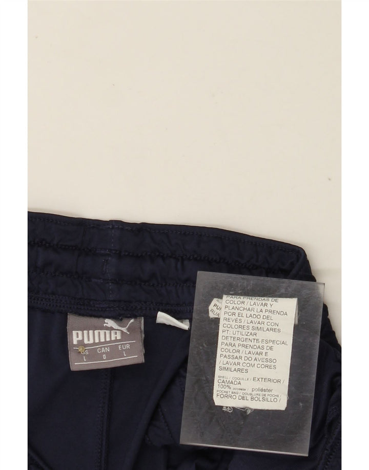 PUMA Pantalones cortos deportivos para hombre grande poliéster azul marino