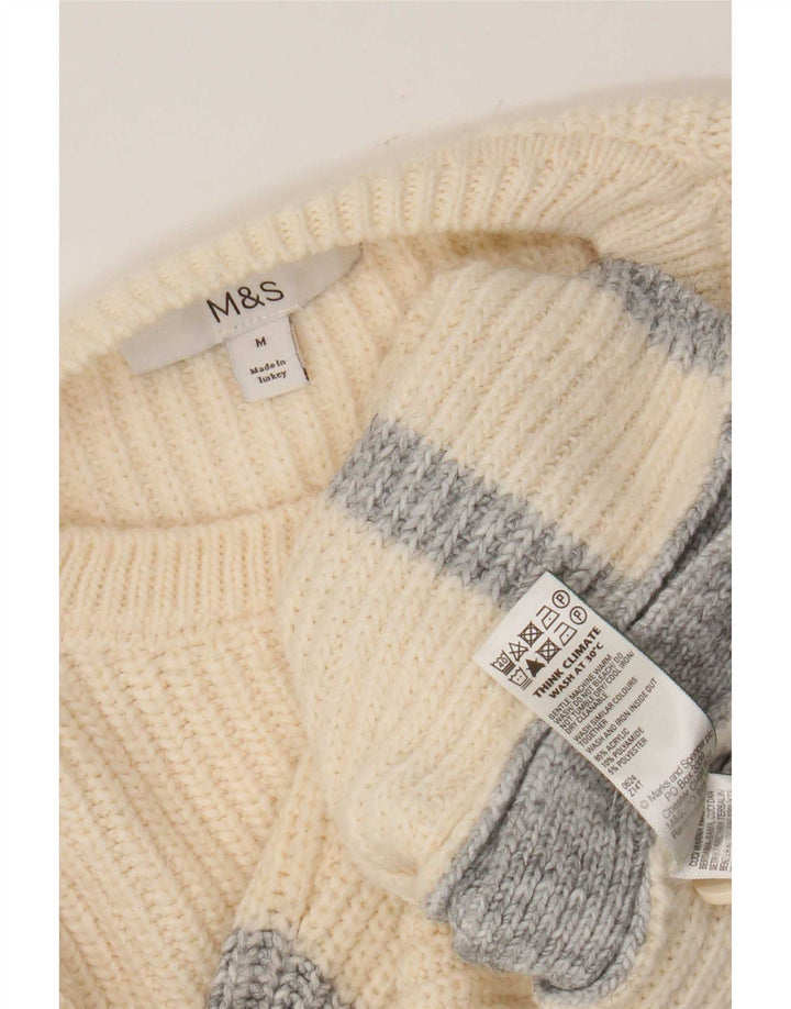 Marks & Spencer Suéter Corto con Cuello Redondo para Mujer UK 44 Medium Beige