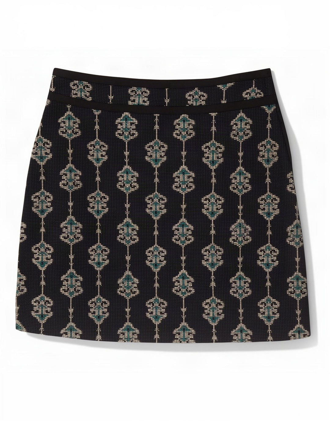 Zara Mujer Mini Falda XS W24 Azul Marino Paisley Poliéster