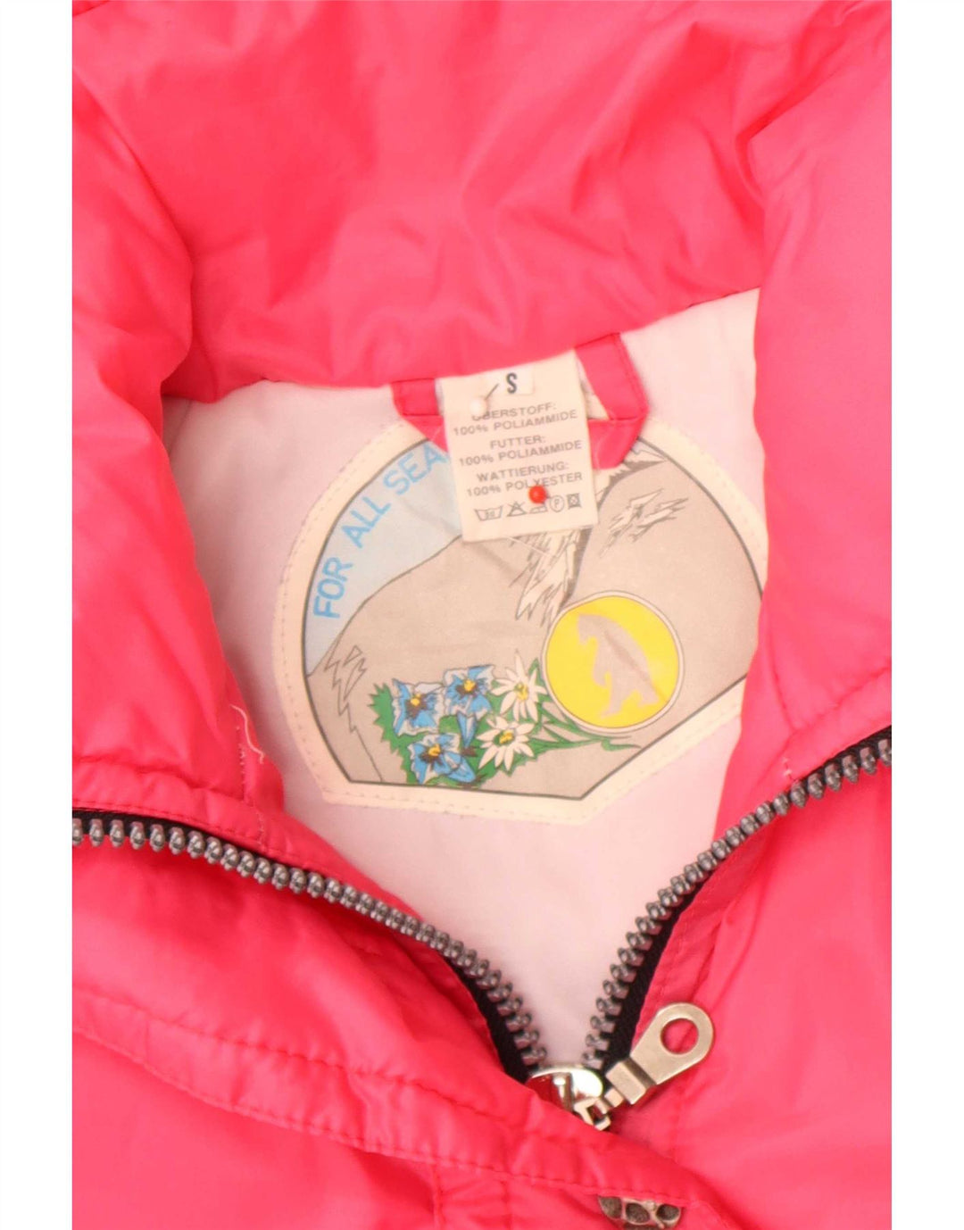 Vintage mujer cortavientos chaqueta Reino Unido 10 pequeña poliamida rosa