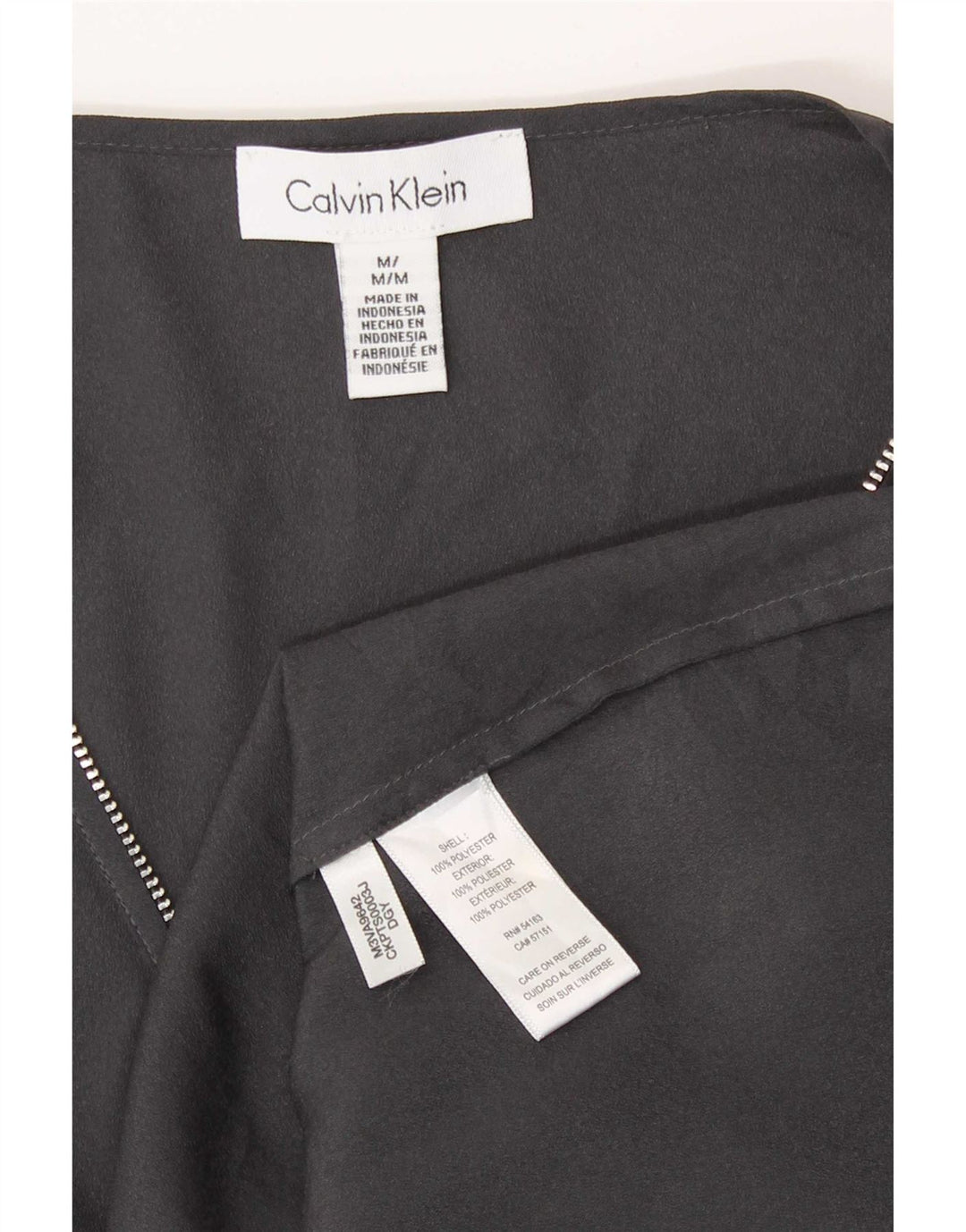 Calvin Klein Blusa de manga larga para mujer UK 44 Poliéster gris medio