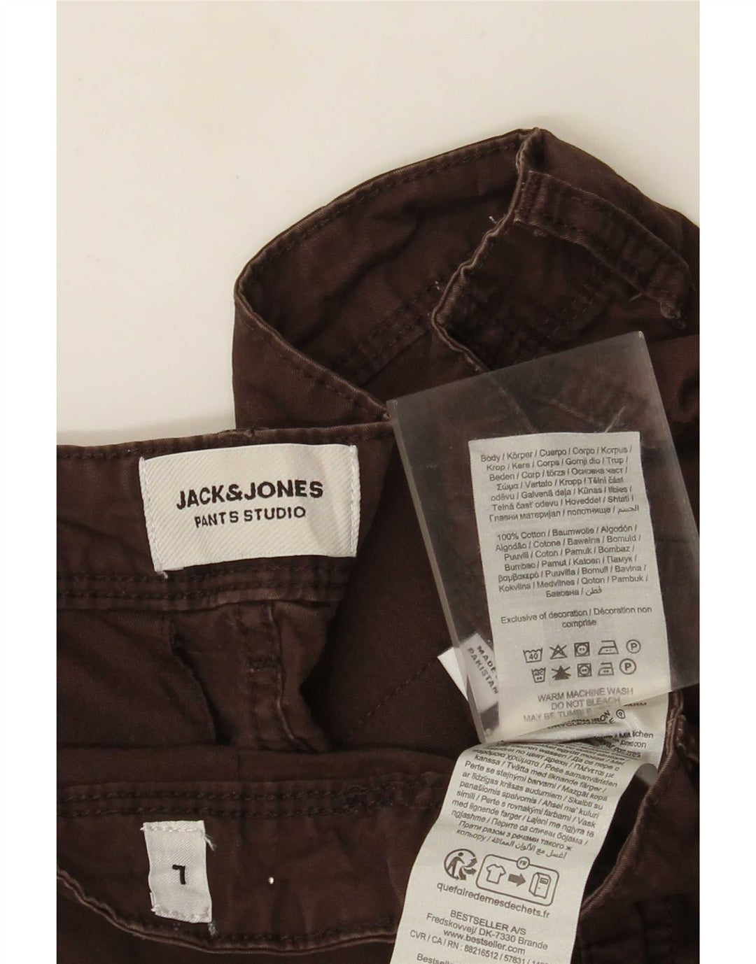 Jack & Jones Mens Cargo Shorts Large W34 Algodón Marrón