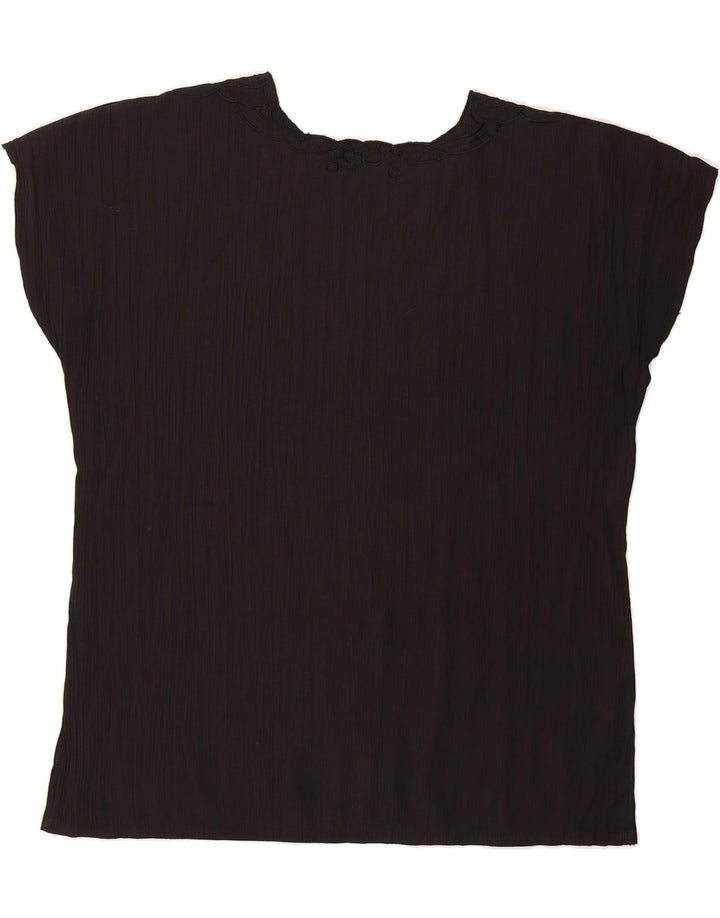 VINTAGE Womens Blouse Top UK 16 Large Black Vintage Vintage and Second-Hand Vintage from Messina Hembry 