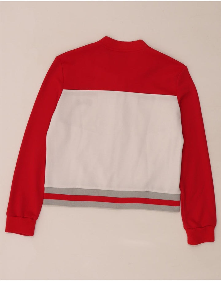 Fila Mujer Crop Chándal Top Chaqueta UK 10 Small Rojo Colorblock Poliéster