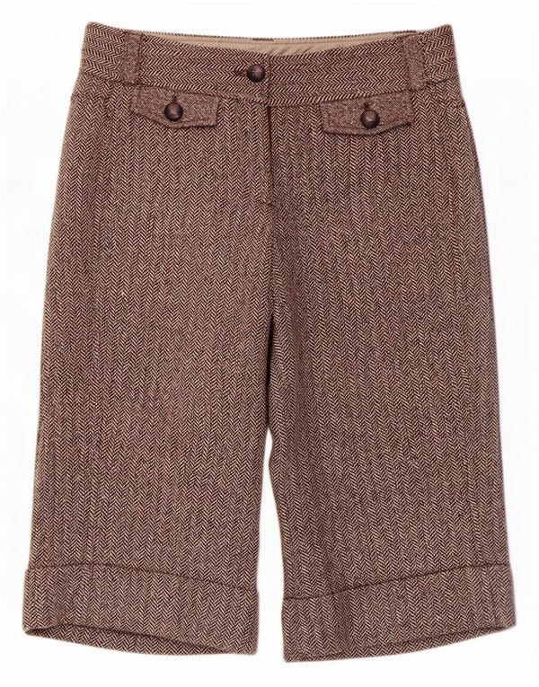 Ted Baker Bermudas para mujer Talla 1 XS W30 Marrón Herringbone Classic