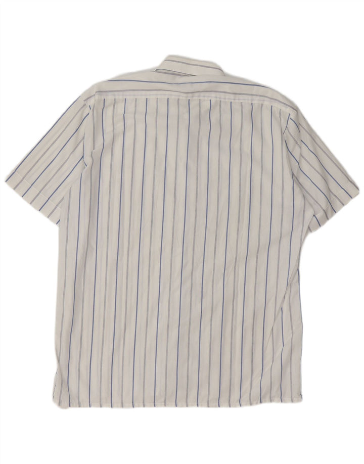 ANGELO LITRICO Camisa Manga Corta Hombre Talla 41 Mediana Rayas Blancas