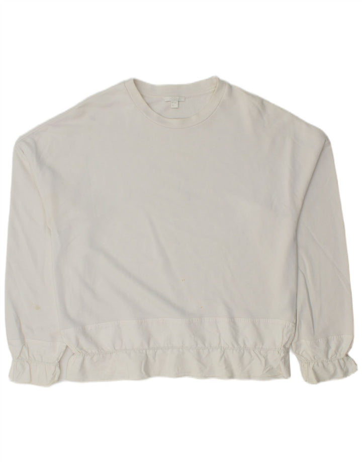 Cos - Sudadera extragrande para mujer, talla 10, algodón blanco pequeño
