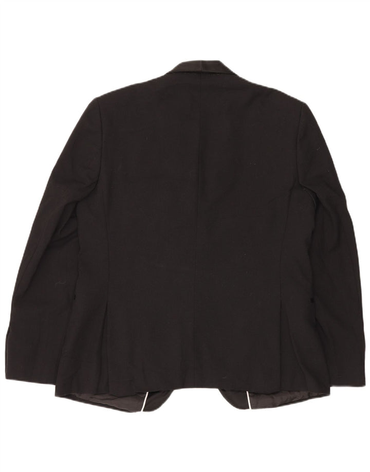 Marks & Spencer Chaqueta tipo blazer con 1 botón para hombre UK 42 Grande Poliéster negro