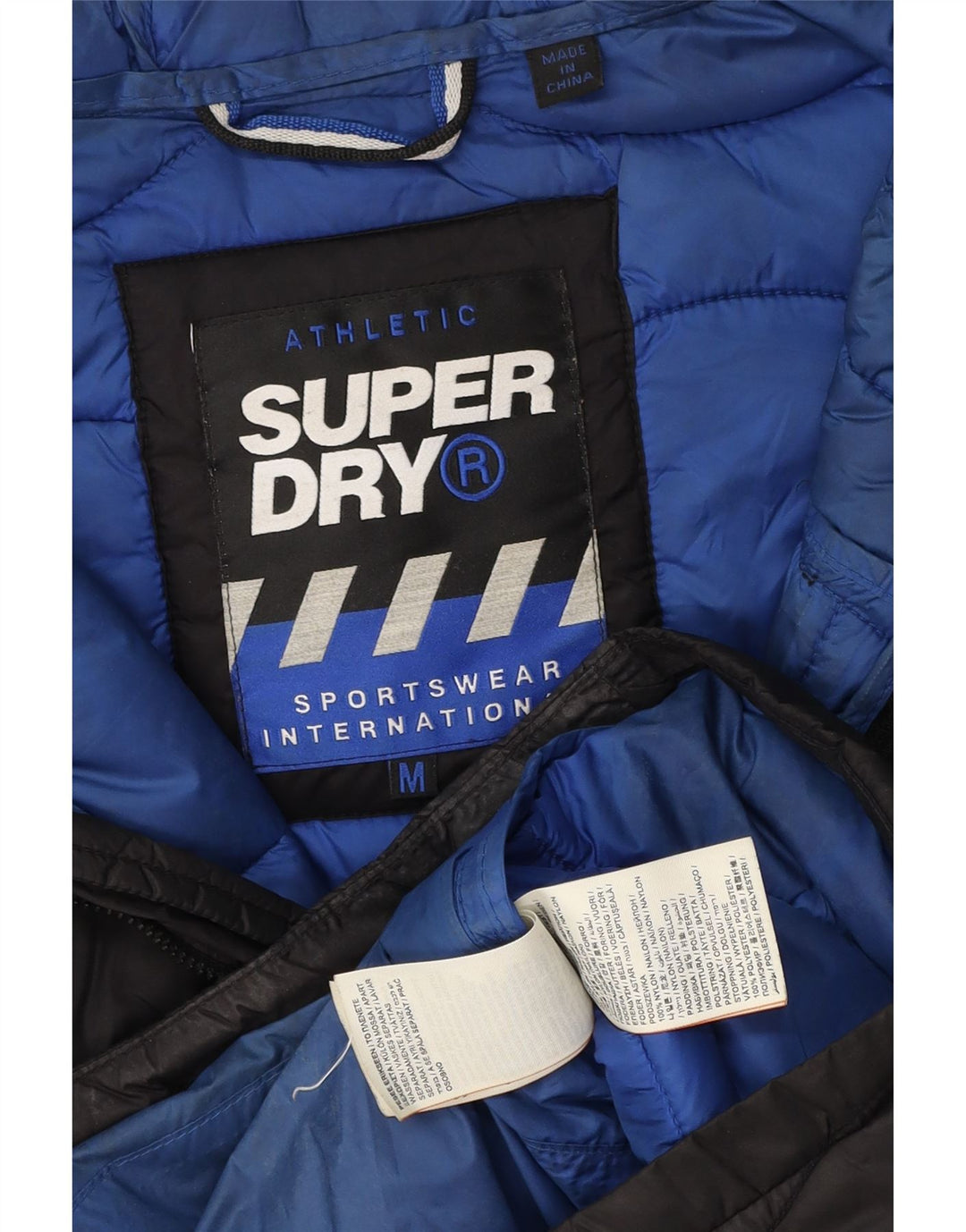 Superdry Chaqueta Acolchada Con Capucha Para Hombre UK 38 Medium Black Nylon