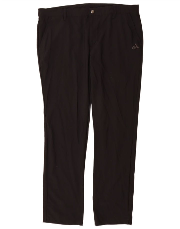 ADIDAS Mens Slim Chino Trousers W38 L32 Black Polyester