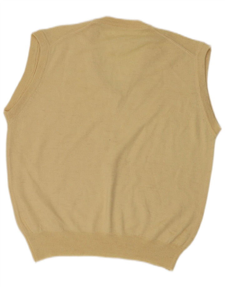 VINTAGE Chaleco para hombre Camiseta sin mangas Amarillo medio