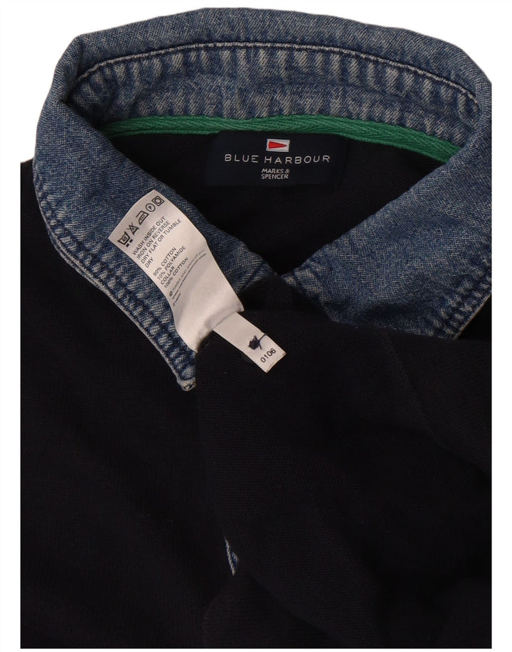Marks & Spencer Suéter tipo jersey con cuello tipo polo en azul Harbor para hombre Azul marino mediano