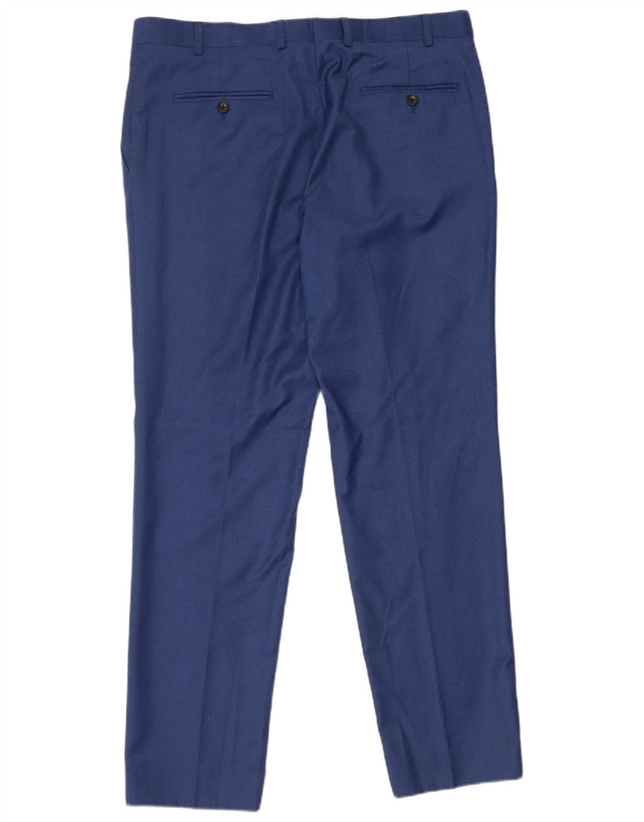 Pantalones de traje rectos para hombre de French Connection W36 L31 Lana azul