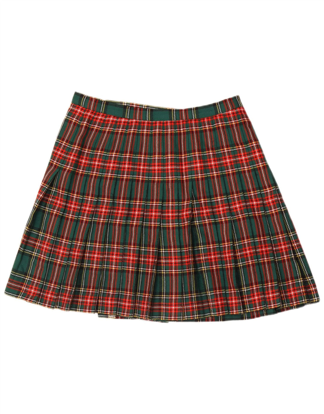 Vintage mujer mini falda cruzada W32 cheque verde grande