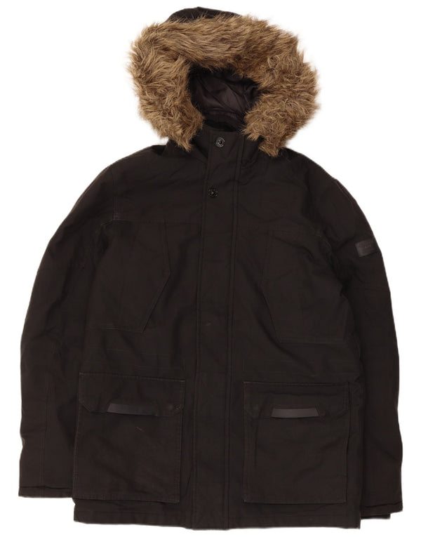 Jack & Jones Chaqueta acolchada con capucha para hombre UK 36 Small Poliéster negro
