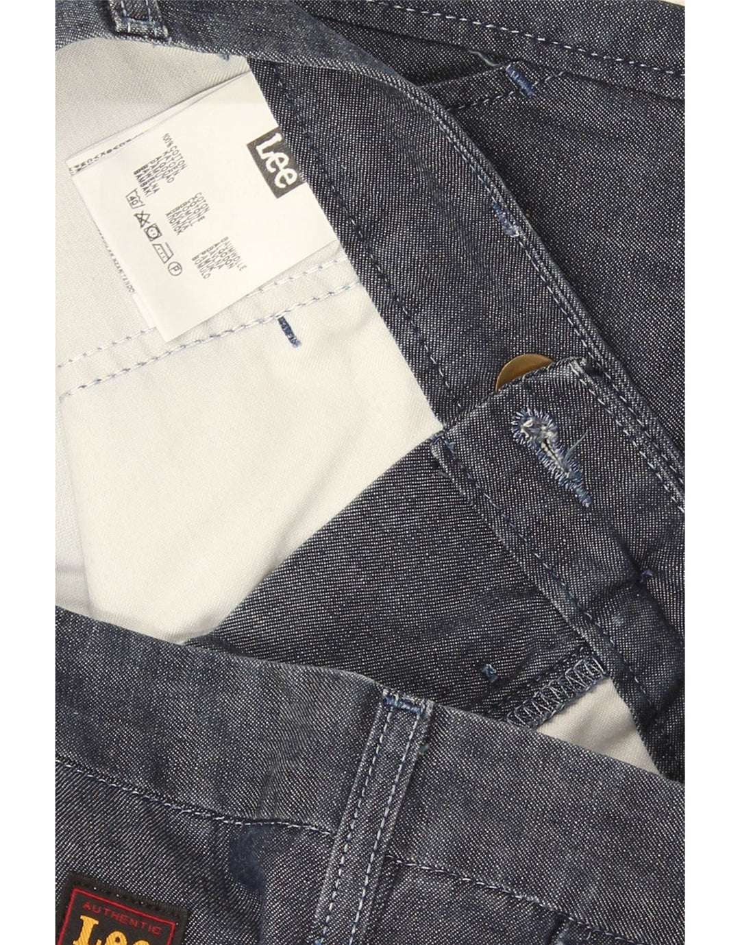 Pantalones cortos chinos Lee para hombre W33 Algodón azul marino mediano