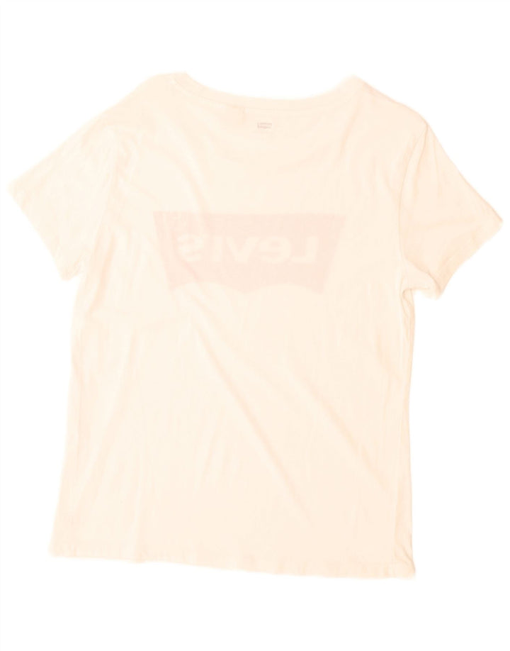 Levi's - Camiseta gráfica para mujer, talla 40, talla mediana, color blanco