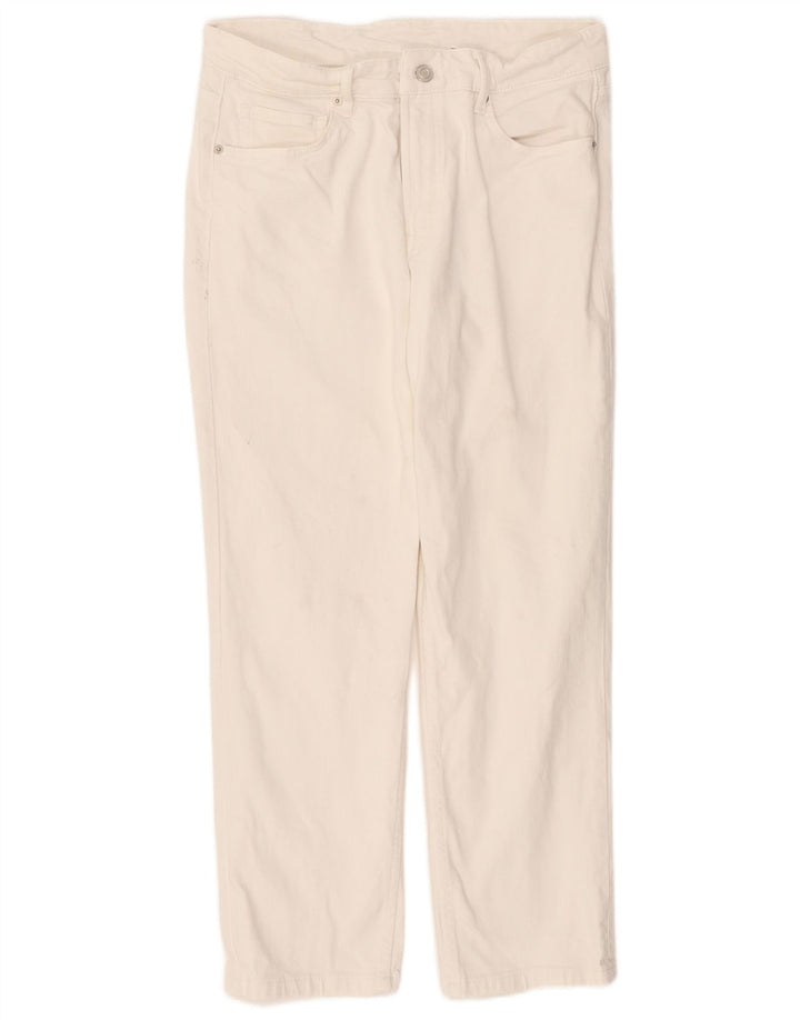 Massimo Dutti Jeans Rectos Mujer EU 40 Medium W30 L26 Blanco Algodón