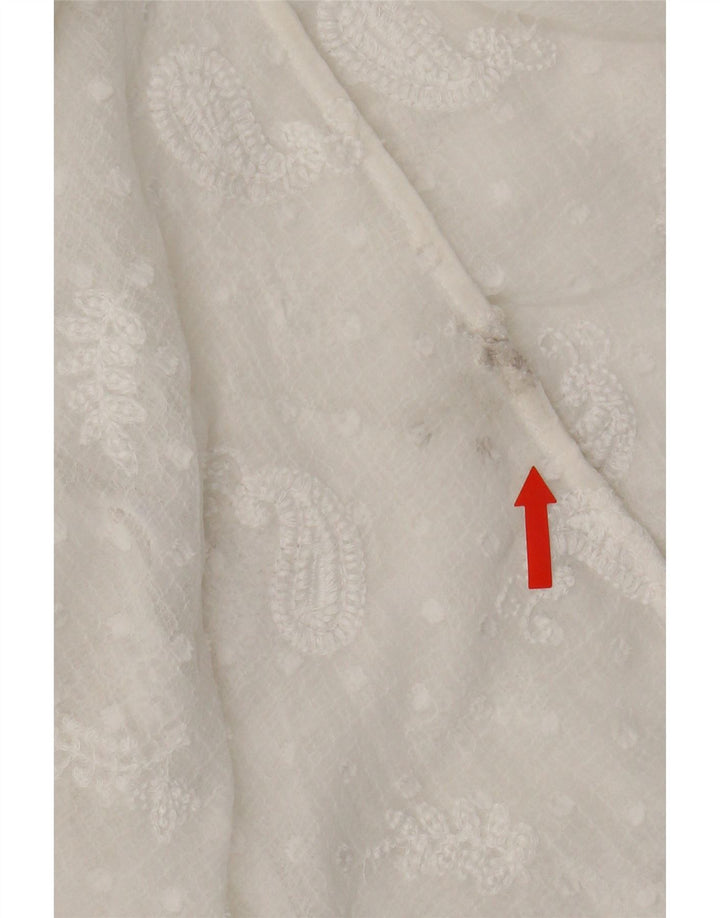 Zara Vestido largo transparente para mujer UK 8 Small White Paisley Poliéster