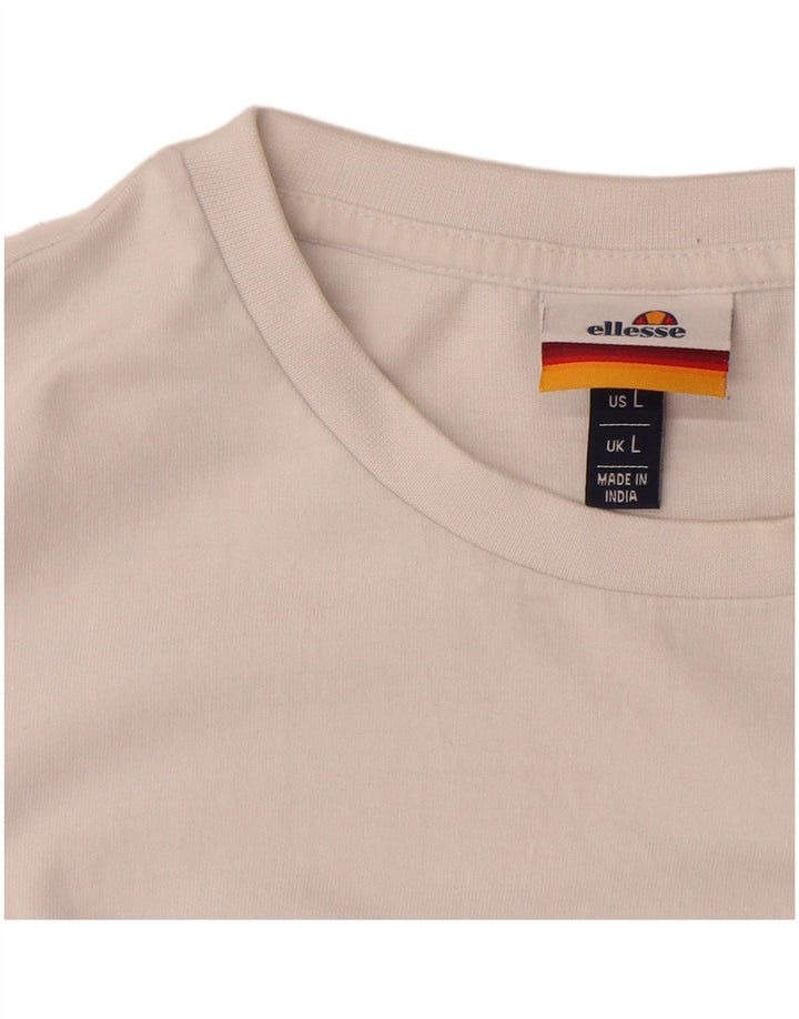 ELLESSE Camiseta gráfica para hombre Top grande blanco