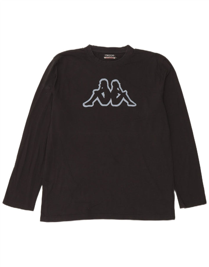 Kappa Hombre Gráfico Top Manga Larga XL Algodón Negro