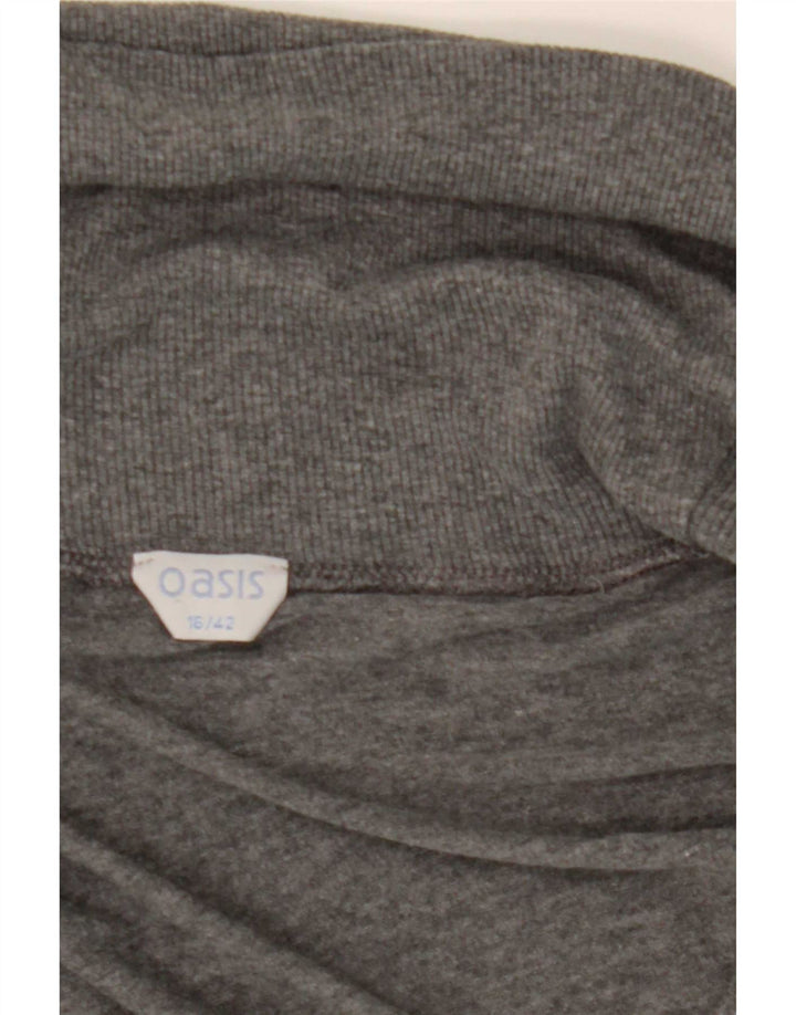 Oasis Mujer Top Manga Larga UK 46 Grande Gris