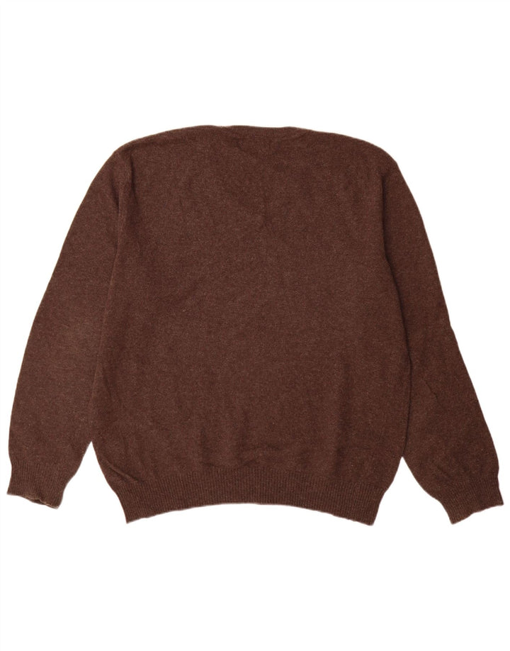 Zara Hombre Jersey Con Cuello En V Jersey Grande Marrón Argyle/Lana Diamante
