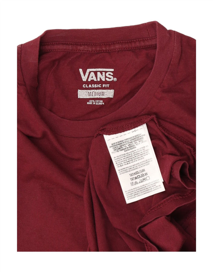Camiseta Vans Classic Fit para hombre Top Medium Borgoña Algodón