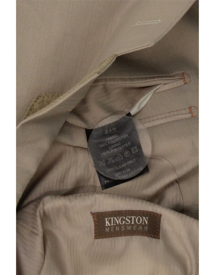 Vintage Hombres 2 Botón Blazer Chaqueta Reino Unido 44 2XL Gris Poliéster