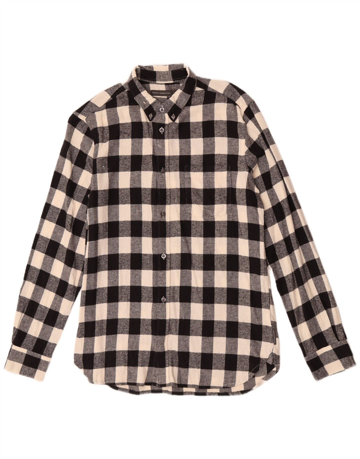 Camisa de franela para hombre de French Connection de algodón a cuadros en color negro mediano
