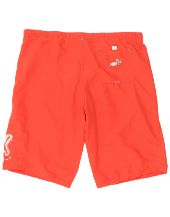 Puma Bañador con gráfico para hombre, talla grande, poliéster rojo