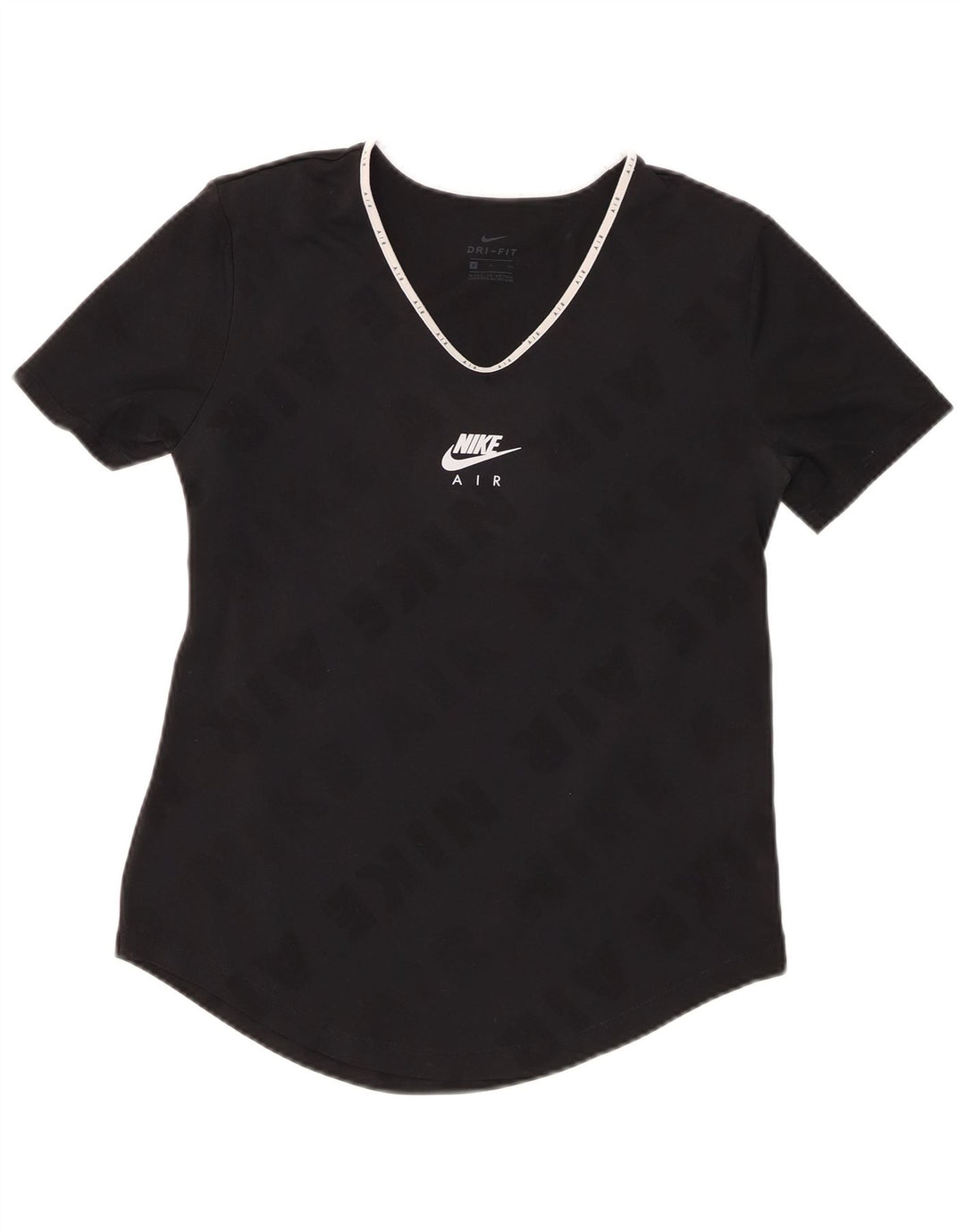 NIKE Camiseta Dri Fit Graphic para Mujer UK 10 Small Poliéster Negro