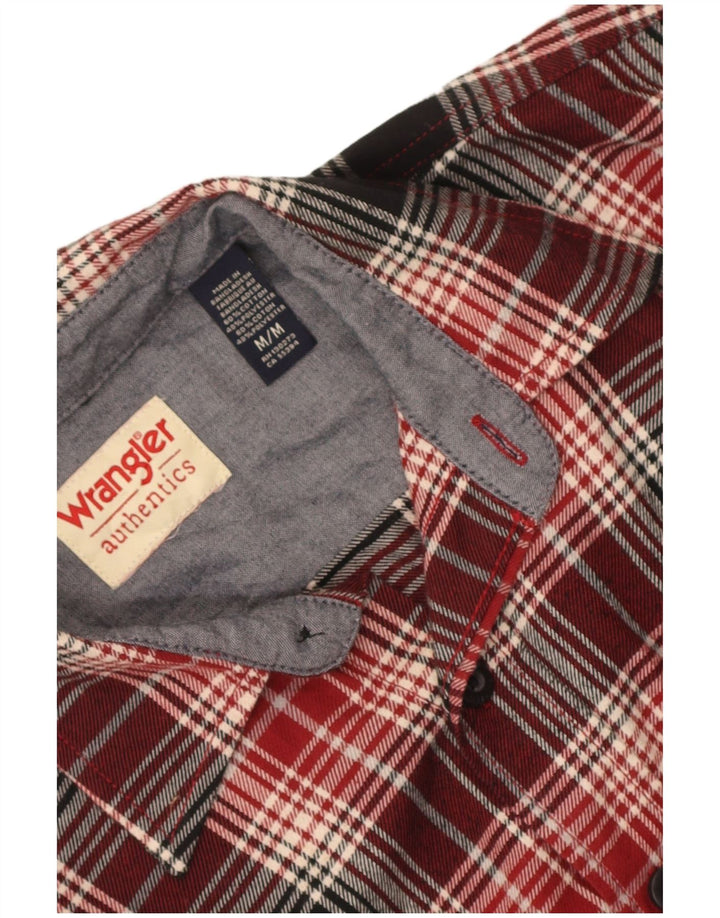 Wrangler Camisa De Franela De Algodón A Cuadros Rojo Mediano Hombre