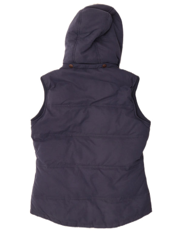 Chaleco acolchado Sherpa con capucha para mujer de Fat Face UK 40 Small Poliéster azul marino
