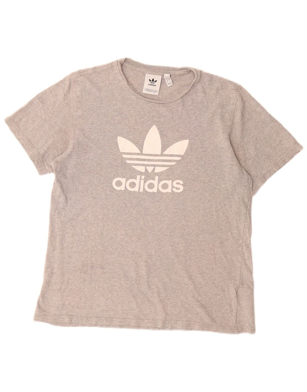 ADIDAS Camiseta gráfica para hombre Top Algodón gris medio