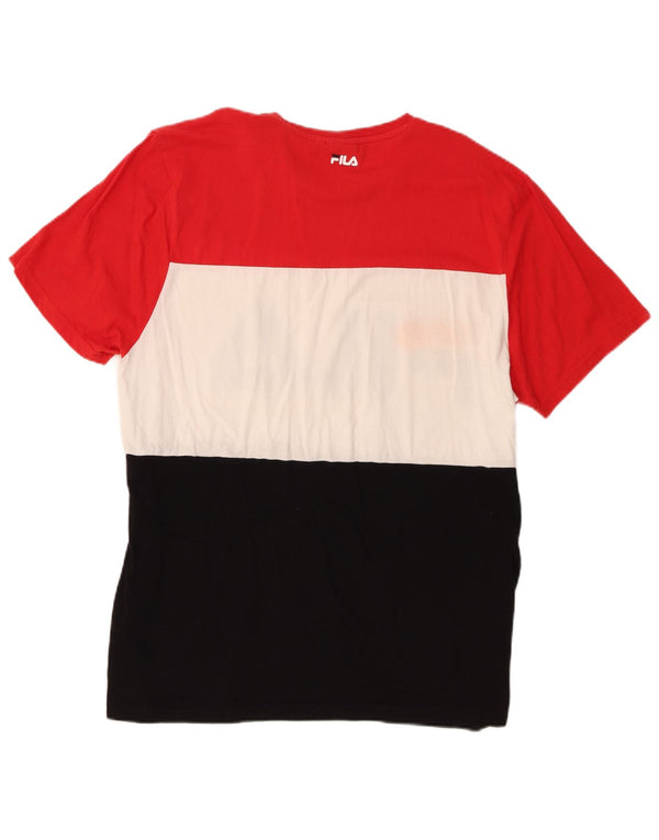 Fila Camiseta gráfica para hombre Top XL Algodón color block multicolor