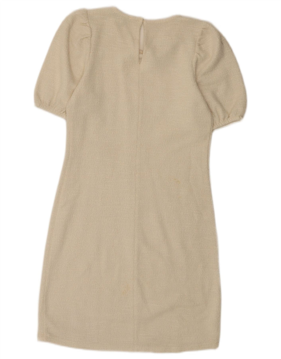 Zara Mujer Vestido Tubo Reino Unido 8 Pequeño Algodón Blanco Roto